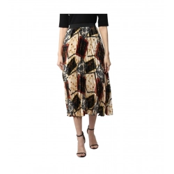 Generic Women's Satin Pleated Elasticated Skirt (Multicolor)