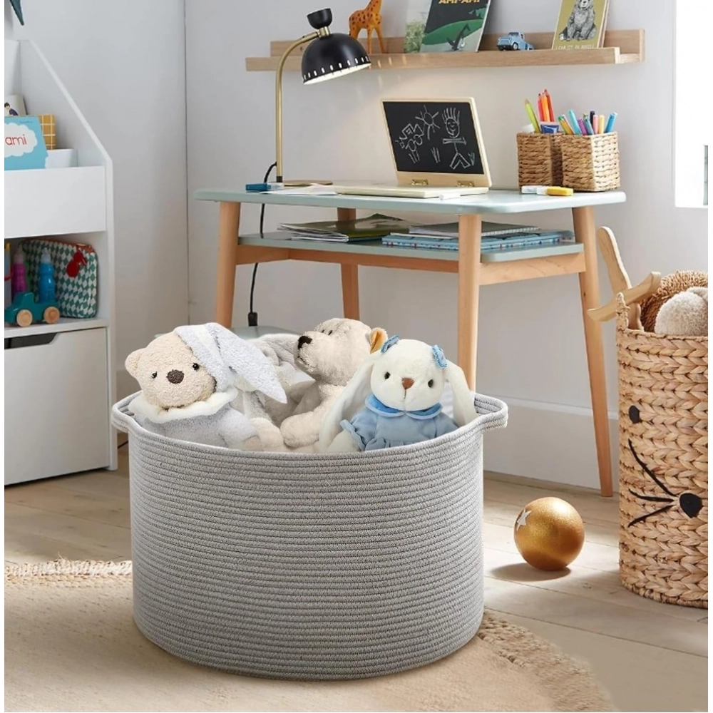 Generic Cotton Pack Of_1 14x12 Inch Storage Basket For Clothes With Out Lid (Gray) Generic Cotton Pack Of_1 14x12 Inch Storage Basket For Clothes With Out Lid (Gray)