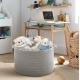 Generic Cotton Pack Of_1 14x12 Inch Storage Basket For Clothes With Out Lid (Gray)