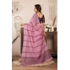 Generic Women's Faux Linen Geometric Ready to wear Saree With Unstitched Blouse 5.5Mtr (LightPink)