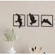 Generic Birds in Frame Wooden Wall Decor – Set of 3 Panels (Black)