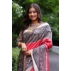 Generic Women's Faux_Tussar Ethnic_Print Saree With Unstitched Blouse 5.5Mtr (Red)