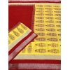 Generic Women's Cotton Linen Printed Saree With Unstitched Blouse 5.5Mtr (Red)