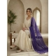 Generic Women's Silk Embroidered 3/4th Sleeve V-Neck Kurti With Sharara Pant and Dupatta Set (Cream & Purple) Generic Women's Silk Embroidered 3/4th Sleeve V-Neck Kurti With Sharara Pant and Dupatta Set (Cream & Purple)