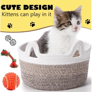 Generic Cotton Pack Of_1 Cat Basket 8x4 Inch Storage Basket For Clothes (Multicolor)