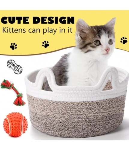 Generic Cotton Pack Of_1 Cat Basket 8x4 Inch Storage Basket For Clothes (Multicolor)