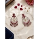 Generic Women's Brass Silver Plated Chandbali Earrings (Red) Generic Women's Brass Silver Plated Chandbali Earrings (Red)