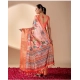 Generic Women's Faux_Silk Printed Saree With Unstitched Blouse 5.5Mtr (Peach)
