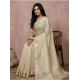 Generic Women's Cotton Printed Saree With Unstitched Blouse 5.5Mtr (Cream)
