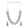 Generic Women's Brass Silver Plated Necklace set (Turquoise)