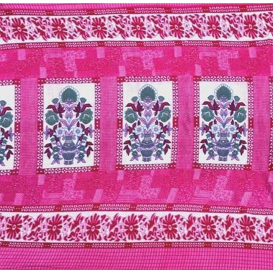 Generic Fleece Floral Printed Double Polar Warm Bedsheet with 2 Pillow Cover (Pink)