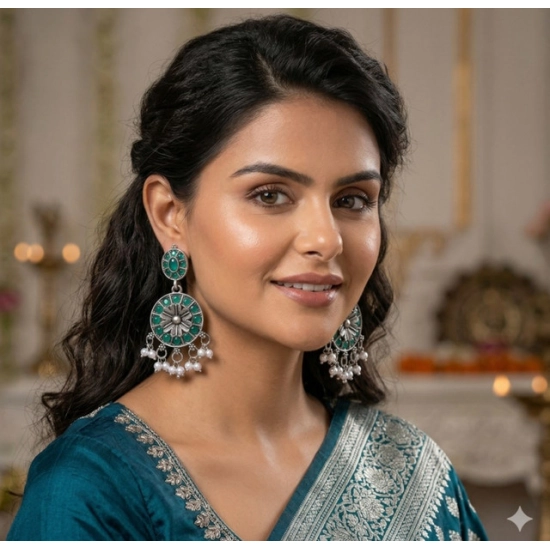 Generic Women's Zinc Alloy Gold Plated Chandbali Earrings (Multicolor) Generic Women's Zinc Alloy Gold Plated Chandbali Earrings (Multicolor)