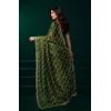 Generic Women's Net Sequence Saree With Unstitched Blouse 5.5Mtr (Light Green)