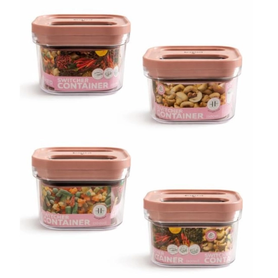Generic Pack of 4 Switchers Airtight Storage Container Set 500 ML (Pink) Generic Pack of 4 Switchers Airtight Storage Container Set 500 ML (Pink)