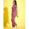 Generic Girl's Cotton Checkered Short Sleeves Jumpsuit (Pink) Generic Girl's Cotton Checkered Short Sleeves Jumpsuit (Pink)