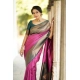 Generic Women's Soft Lichi Silk Printed Saree With Unstitched Blouse 5.5Mtr (Pink)