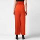 Generic Women's Polyester Solid Smocked Trousers (Orange) Generic Women's Polyester Solid Smocked Trousers (Orange)