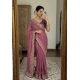 Generic Women's Star Georgette Embroidered Saree With Unstitched Blouse 5.5Mtr (Pink)