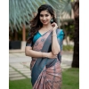 Generic Women's Soft Lichi Silk Printed Saree With Unstitched Blouse 5.5Mtr (Multicolor)