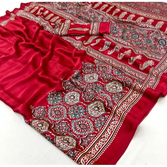 Generic Women's Crepe Printed Saree With Unstitched Blouse 5.5Mtr (Maroon) Generic Women's Crepe Printed Saree With Unstitched Blouse 5.5Mtr (Maroon)