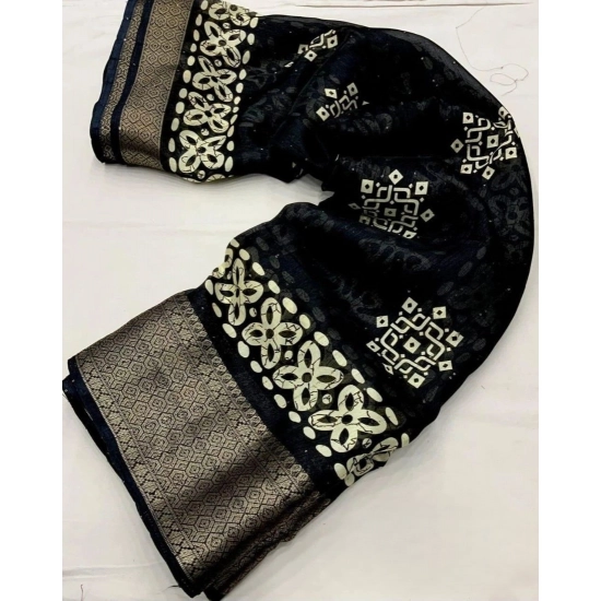 Generic Women's Cotton Silk Printed Saree With Unstitched Blouse 5.5Mtr (Black) Generic Women's Cotton Silk Printed Saree With Unstitched Blouse 5.5Mtr (Black)