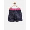 Generic Girl's Denim Ribbed Elasticated Shorts (Pink-Blue) Generic Girl's Denim Ribbed Elasticated Shorts (Pink-Blue)