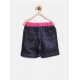 Generic Girl's Denim Ribbed Elasticated Shorts (Pink-Blue)
