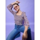 Generic Women's Polyester Floral Long Sleeves Top (Multicolor) Generic Women's Polyester Floral Long Sleeves Top (Multicolor)