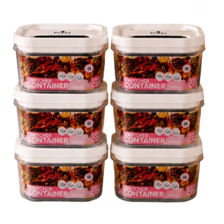 Generic Pack of 6 Switchers Airtight Storage Container Set 1250 ML (White) Generic Pack of 6 Switchers Airtight Storage Container Set 1250 ML (White)