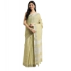 Generic Women's Linen Cotton Printed Saree With Unstitched Blouse 5.5Mtr (Olive Green)