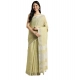 Generic Women's Linen Cotton Printed Saree With Unstitched Blouse 5.5Mtr (Olive Green)