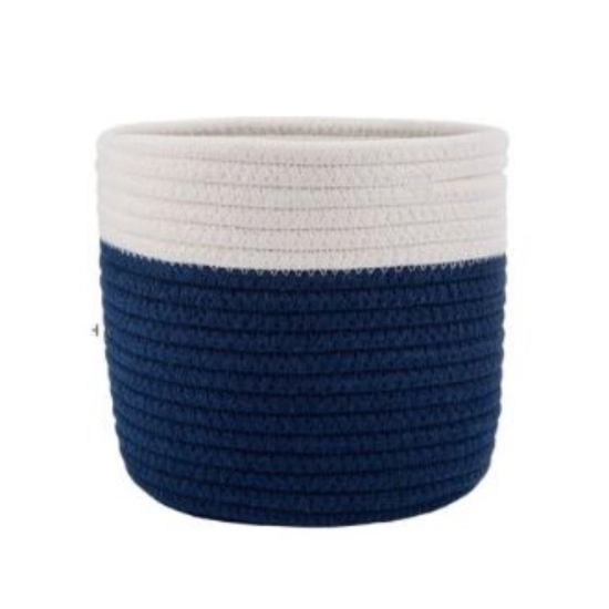 Generic Cotton Flower Pot With Out Lid (White-Blue) Generic Cotton Flower Pot With Out Lid (White-Blue)