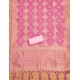 Generic Women's Banarasi Silk Printed Unstitched Salwar Suit Material With Dupatta (Pink, 3Mtrs)