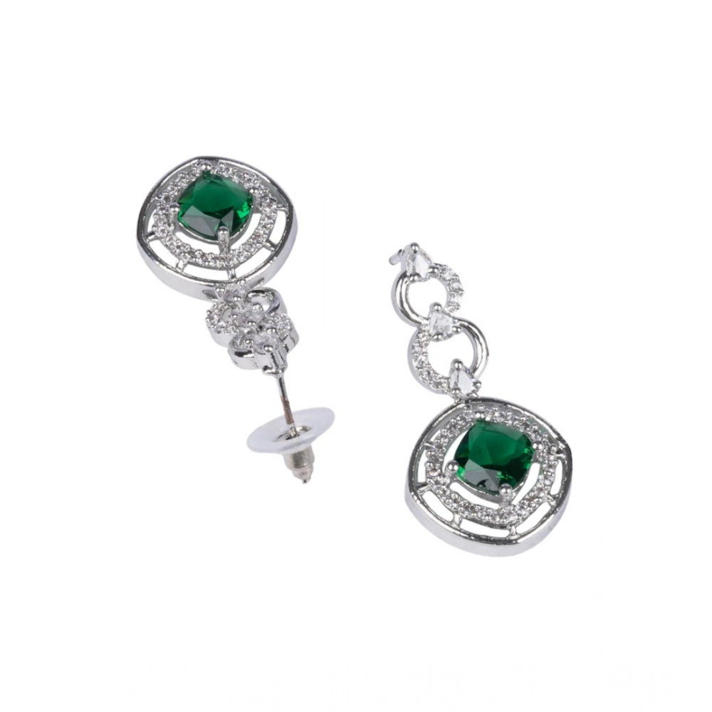 Generic Women's Brass Silver Plated Necklace set (Green) Generic Women's Brass Silver Plated Necklace set (Green)
