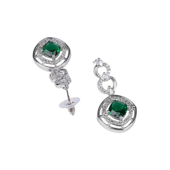 Generic Women's Brass Silver Plated Necklace set (Green) Generic Women's Brass Silver Plated Necklace set (Green)