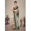Generic Women's Cotton Silk  Printed Saree With Unstitched Blouse 5.5Mtr (Green)