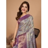 Generic Women's Jacquard Saree With Unstitched Blouse 5.5Mtr (Multicolor)