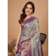 Generic Women's Jacquard Saree With Unstitched Blouse 5.5Mtr (Multicolor)