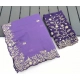Generic Women's Star Georgette Embroidered Saree With Unstitched Blouse 5.5Mtr (Purple)