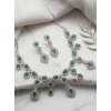 Generic Women's Brass Silver Plated Necklace set (Green) Generic Women's Brass Silver Plated Necklace set (Green)