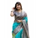 Generic Women's Faux_Tussar Geometric_Print Saree With Unstitched Blouse 5.5Mtr (Rama_Green) Generic Women's Faux_Tussar Geometric_Print Saree With Unstitched Blouse 5.5Mtr (Rama_Green)