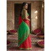 Generic Women's Cotton Printed Saree With Unstitched Blouse 5.5Mtr (Red)