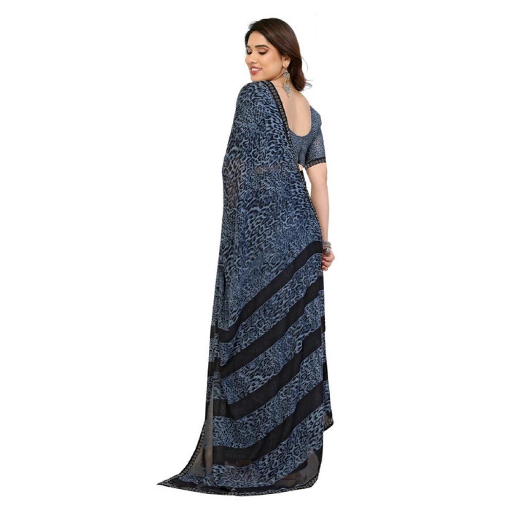 Generic Women's Georgette Printed Saree With Unstitched Blouse 5.5Mtr (Grey) Generic Women's Georgette Printed Saree With Unstitched Blouse 5.5Mtr (Grey)