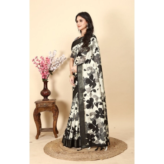 Generic Women's Cotton Silk Floral Printed Saree With Unstitched Blouse 5.5Mtr (Multicolor) Generic Women's Cotton Silk Floral Printed Saree With Unstitched Blouse 5.5Mtr (Multicolor)