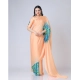 Generic Women's Soft Crepe Silk Printed Ready To Wear Saree With Unstitched Blouse 5.5Mtr (Orange)