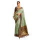 Generic Women's Silk Blend Booti Work Ready to wear Saree With Unstitched Blouse 5.5Mtr (SeaGreen) Generic Women's Silk Blend Booti Work Ready to wear Saree With Unstitched Blouse 5.5Mtr (SeaGreen)
