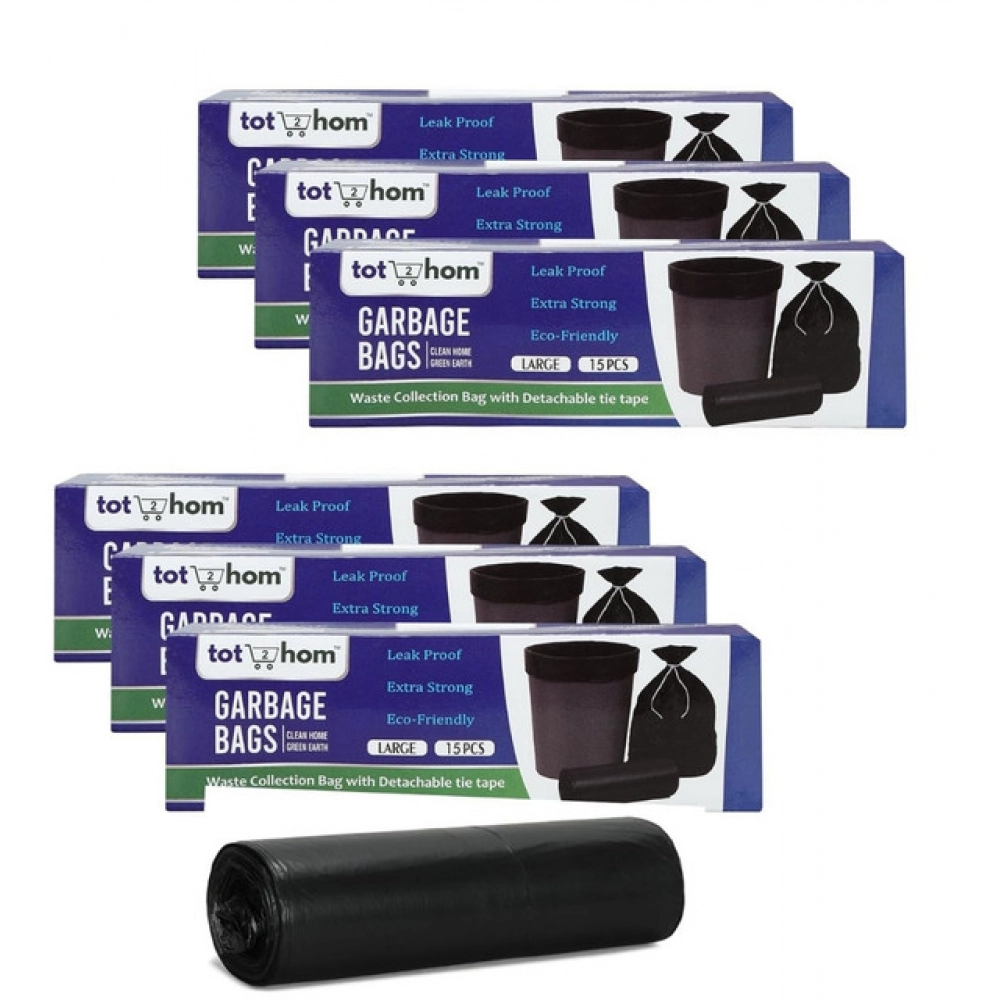 Generic Pack of 6 Biodegradeable Vegetable-Paper 25 x 30 Inches Garbage Bag (Black)