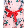 Generic Girl's Polyester Crepe Floral Shoulder Straps Jumpsuit (Peach-Red) Generic Girl's Polyester Crepe Floral Shoulder Straps Jumpsuit (Peach-Red)