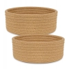 Generic Cotton 8x3 Inch Round 2 Set Bedside Organizer With Out Lid (Beige)