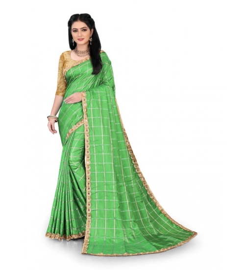 Generic Women's Sana Silk Bandhni Saree With Unstitched Blouse 5.5Mtr (Green)